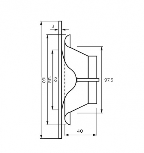 Анемостат со стеклянной внешней частью FOZA D 100 мм. Матовое стекло. Чёрный. RAL 9005. Круглый